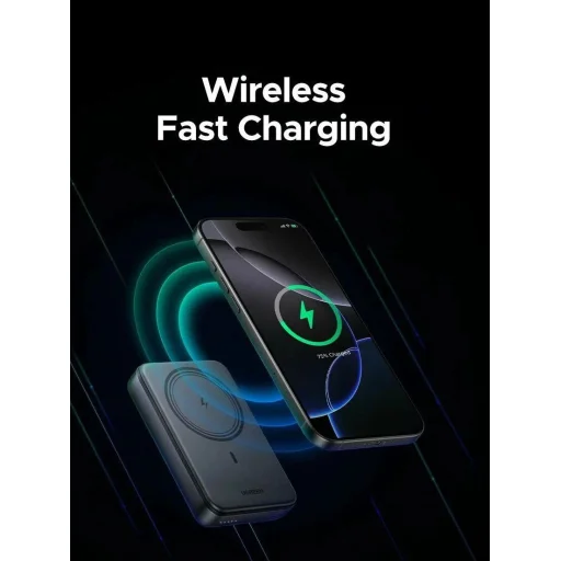 Ugreen - Power Bank PB562 (55140) - Vezeték nélküli mágneses töltés 7,5W, 10000mAh, PD20W, tartóval - Űrszürke - 5