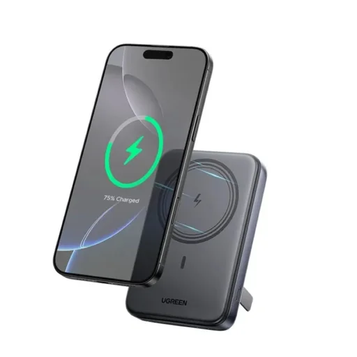  Ugreen - Power Bank PB562 (55140) - Vezeték nélküli mágneses töltés 7,5W, 10000mAh, PD20W, tartóval - Űrszürke - 1