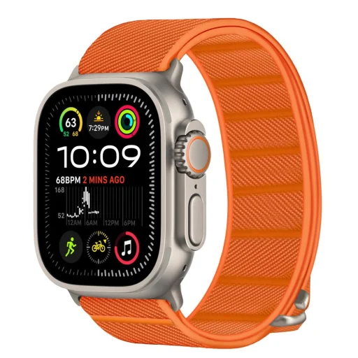 Tech-protect Nylon Slip Apple Watch 6 / 7 / 8 / 9 / 10 / 11 / Se / Ultra 1 / 2 (44 / 45 / 46 / 49 mm) narancs - 2