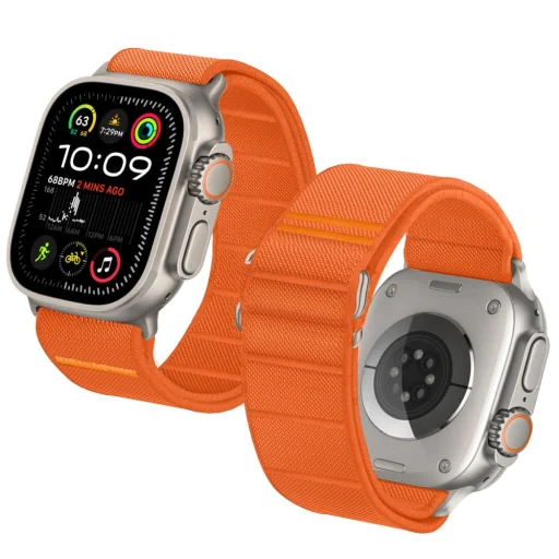 Tech-protect Nylon Slip Apple Watch 6 / 7 / 8 / 9 / 10 / 11 / Se / Ultra 1 / 2 (44 / 45 / 46 / 49 mm) narancs - 4