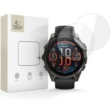 Edzett üveg Tech-Protect Glass Fit+ 2-csomag Garmin Fenix 8 (47 mm) Átlátszó üvegfólia