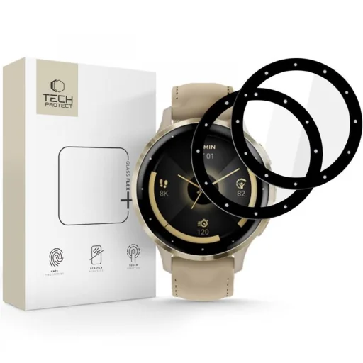 Tech-Protect Glass Flex+ 2-Pack Garmin Venu 3s Fekete üvegfólia - 1