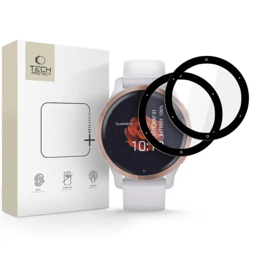 Tech-protect Glass Flex+ 2-csomag Garmin Venu 2s Fekete üvegfólia - 1