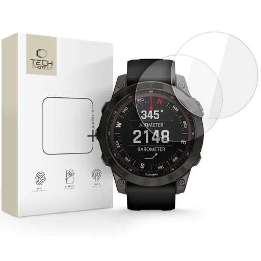 Edzett üveg Tech-protect Glass Fit+ 2-csomag Garmin Fenix 7 / 7 Pro Átlátszó üvegfólia - 1