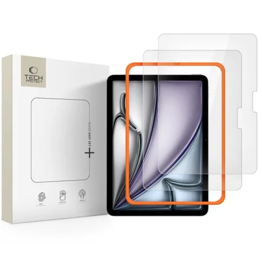 Edzett üveg Tech-protect Easy Set+ 2-pack iPad Air 11” 6 / 7 / 2024-2025 Átlátszó üvegfólia - 1