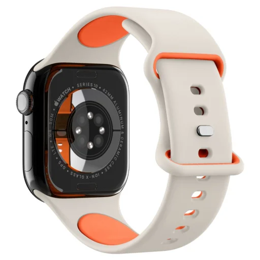 Spigen Nano Pop Apple Watch 6 / 7 / 8 / 9 / 10 / 11 / SE (40 / 41 / 42 mm) Narancs Bézs - 5
