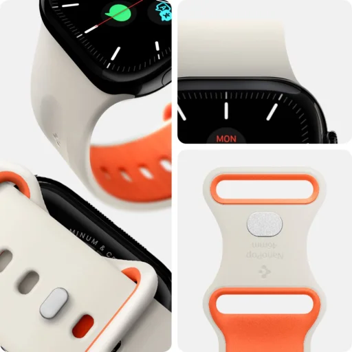 Spigen Nano Pop Apple Watch 6 / 7 / 8 / 9 / 10 / 11 / SE / Ultra 1 / 2 (44 / 45 / 46 / 49 mm) Narancs Bézs - 8