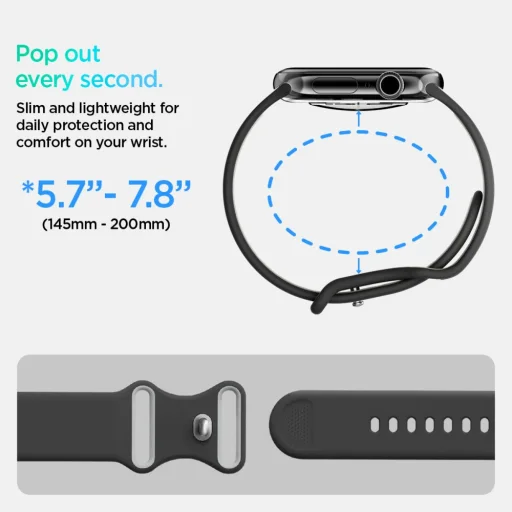 Spigen Nano Pop Apple Watch 6 / 7 / 8 / 9 / 10 / 11 / Se / Ultra 1 / 2 (44 / 45 / 46 / 49 Mm) Fekete Szezám - 9