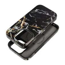 FORCELL F-PROTECT Mirage, Katonai ejtésteszten átesett tok MagSafe kompatibilitással IPHONE 15 PRO MAX fekete márvány tok