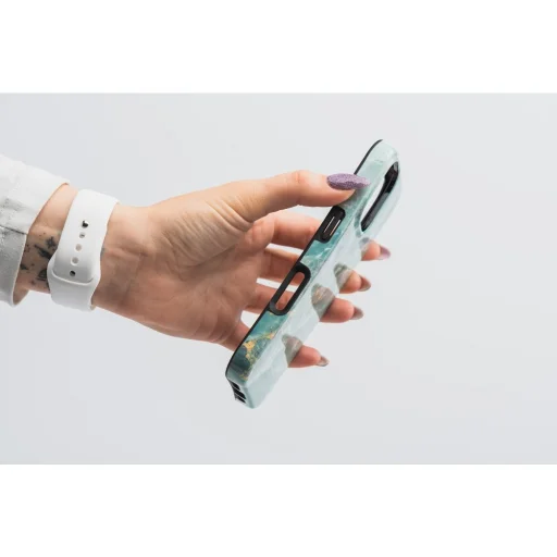 FORCELL F-PROTECT Mirage, Military Drop-Tested tok MagSafe kompatibilitással, IPHONE 15 PRO, zöld márvány - 11