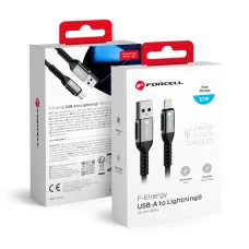FORCELL F-ENERGY C257 Lightning USB kábel 2,4A 12W Cafule 0,25 m fekete