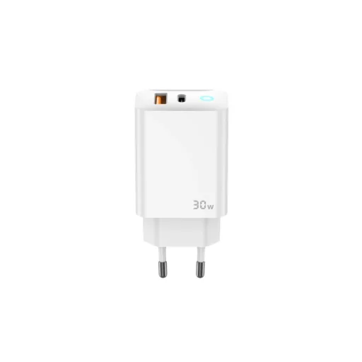 JELLICO fali töltő EU13 GaN PD 30W 1xUSB-C + 1xUSB QC3.0 + kábel USB-C - Lightning Fehér - 3