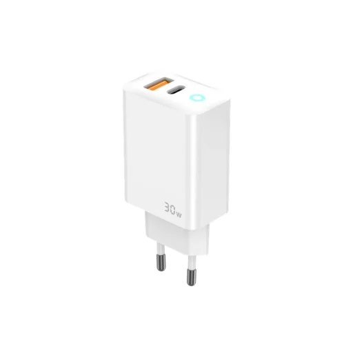 JELLICO fali töltő EU13 GaN PD 30W 1xUSB-C + 1xUSB QC3.0 + kábel USB-C - Lightning Fehér - 4