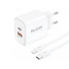 FONENG fali töltő EU52 PD 30W 1xUSB-C + 1xUSB QC3.0 + kábel USB-C - Lightning fehér thumbnail