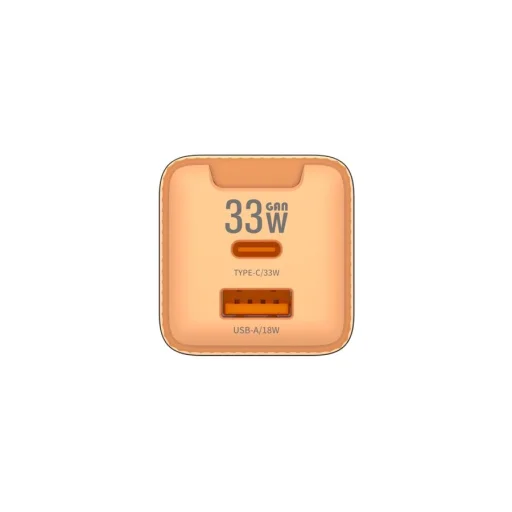JELLICO fali töltő EU55 GaN PD 33W 1xUSB-C + 1xUSB QC3.0 Narancssárga - 3
