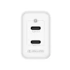 JELLICO Hálózati töltő C106 GaN PD 45W 2xUSB-C + USB-C - Lightning kábel Fehér thumbnail