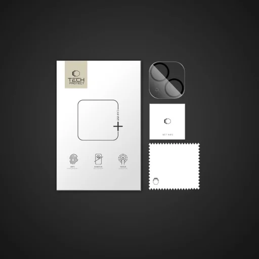  iPhone 14 / 14 Plus / 15 / 15 Plus Clear Tech-protect Cam Fit+ kamera védő üvegfólia - 4