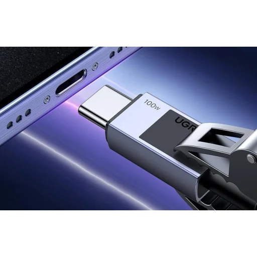 Ugreen L512 USB-C - USB-C kábel, 100W, 5A, 2m (fekete) - 3