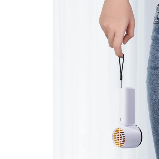 Techsuit - Prémium Hordozható Mini Ventilátor (Z11) - LED Digitális Kijelzővel, USB-C Tölthető, 100 Szélsebesség - Fehér - 6