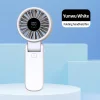 Techsuit - Prémium Mini Kézi Ventilátor (A10) - LED digitális kijelzővel, USB-C újratölthető, 100 szélsebesség, 5400RPM - Fehér thumbnail