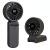 Techsuit - Prémium Mini Kézi Ventilátor (A10) - LED Digitális Kijelzővel, USB-C Újratölthető, 100 Szélsebesség, 5400RPM - Fekete thumbnail