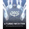 Techsuit - Nyakventilátor (S8) - Hordozható, digitális kijelzővel, 3 szélsebesség, 4000mAh, 7300RPM - Kék thumbnail
