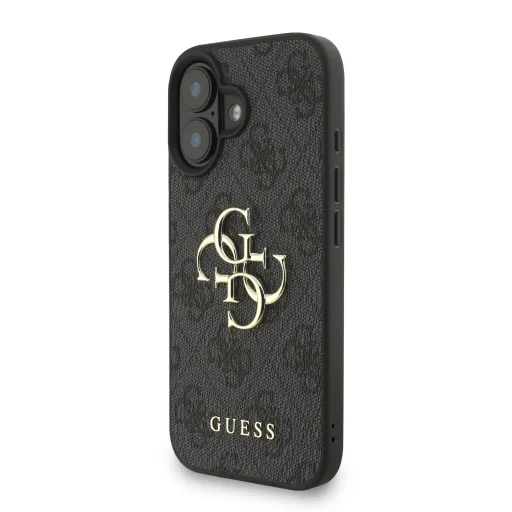  iPhone 16 Fekete Guess PU 4G Metal Logo Szíjas tok - 2