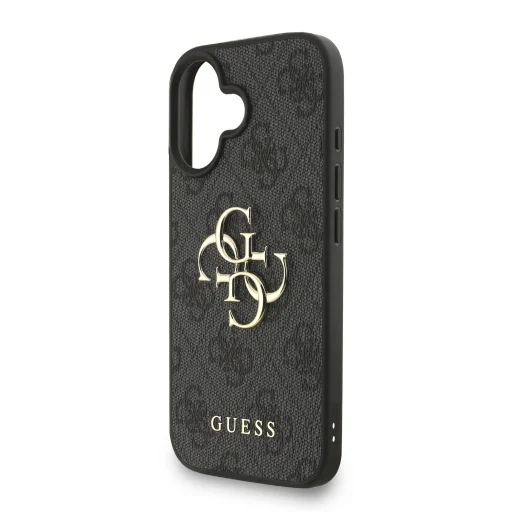  iPhone 16 Fekete Guess PU 4G Metal Logo Szíjas tok - 4