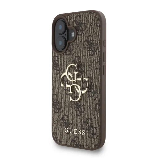  iPhone 16 Barna Guess PU 4G Metal Logo Strap tok - 2