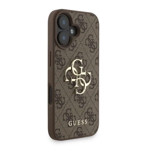  iPhone 16 Barna Guess PU 4G Metal Logo Strap tok - 3