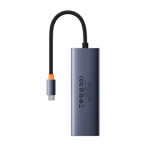 Baseus UltraJoy 4 az 1-ben hub, USB-C 3x + USB 3.0 + RJ45 (szürke) - 7