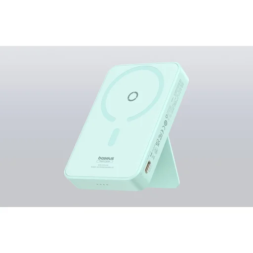 Baseus MagPro Mágneses Powerbank, 5000mAh, 20W, MagSafe (menta) - 12