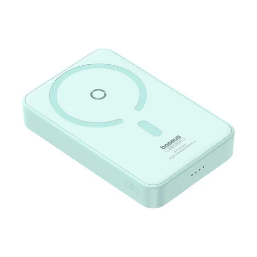 Baseus MagPro Mágneses Powerbank, 5000mAh, 20W, MagSafe (menta) - 5