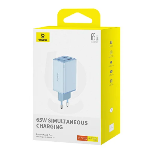 Baseus GAN6 Pro gyorstöltő, 2xUSB-C + 2xUSB, 65W - 8
