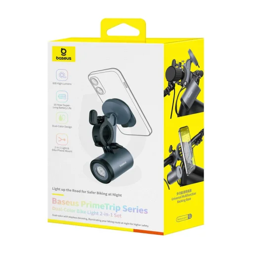 Baseus PrimeTrip Series Két Színű Bicikli Lámpa 2 az 1-ben Szett Kozmikus (fekete), - 7