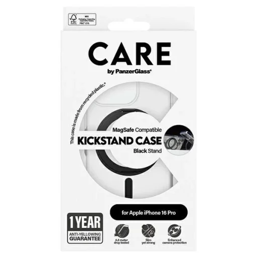 CARE by PanzerGlass Feature Kickstand iPhone 16 Pro 6.3" fekete/fekete MagSafe tok - 5