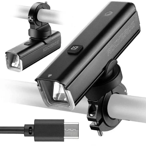 Rockbros 24610002001 kerékpár első lámpa 1000 lm + USB-C - USB-A kábel - fekete - 2