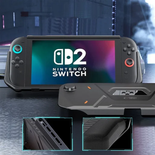 Tech-protect Carbonox Nintendo Switch 2 Fekete tok - 6