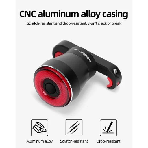 Rockbros Q5 Hátsó Biciklilámpa Intelligens Megállási Rendszerrel - Fekete - 15