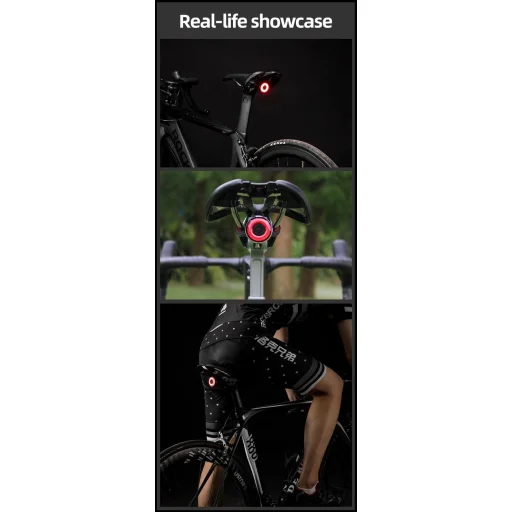 Rockbros Q5 Hátsó Biciklilámpa Intelligens Megállási Rendszerrel - Fekete - 22