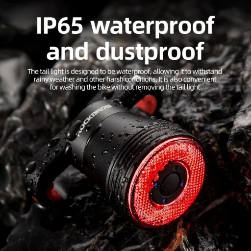 Rockbros Q5 Hátsó Biciklilámpa Intelligens Megállási Rendszerrel - Fekete - 23