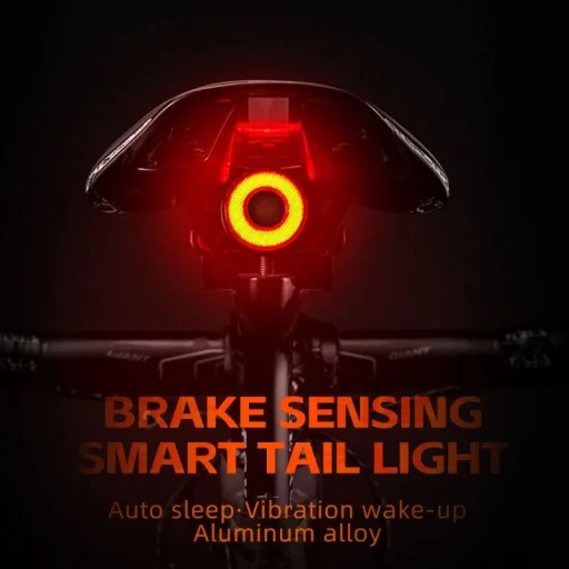 Rockbros Q5 Hátsó Biciklilámpa Intelligens Megállási Rendszerrel - Fekete - 26