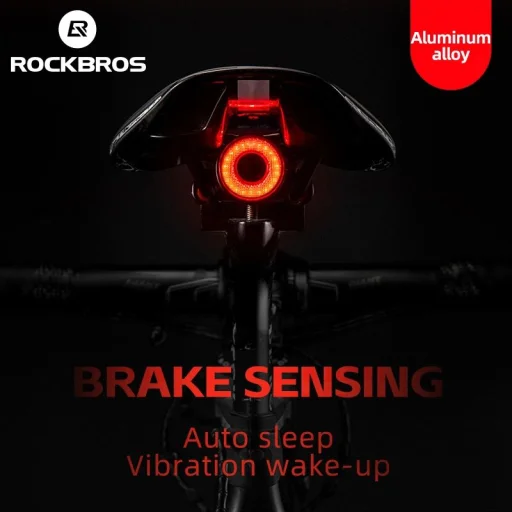 Rockbros Q5 Hátsó Biciklilámpa Intelligens Megállási Rendszerrel - Fekete - 27