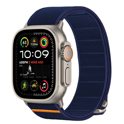 Tech-protect Nylon Slip Apple Watch 6 / 7 / 8 / 9 / 10 / 11 / SE / Ultra 1 / 2 (44 / 45 / 46 / 49 mm) haditengerészkék - 4