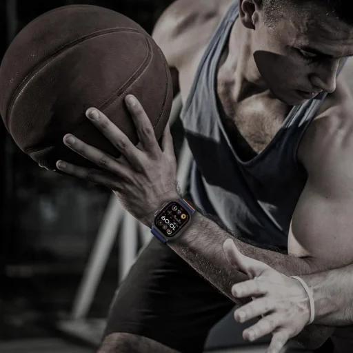 Tech-protect Nylon Clasp Apple Watch 6 / 7 / 8 / 9 / 10 / 11 / Se / Ultra 1 / 2 (44 / 45 / 46 / 49 mm) Sötétkék - 5