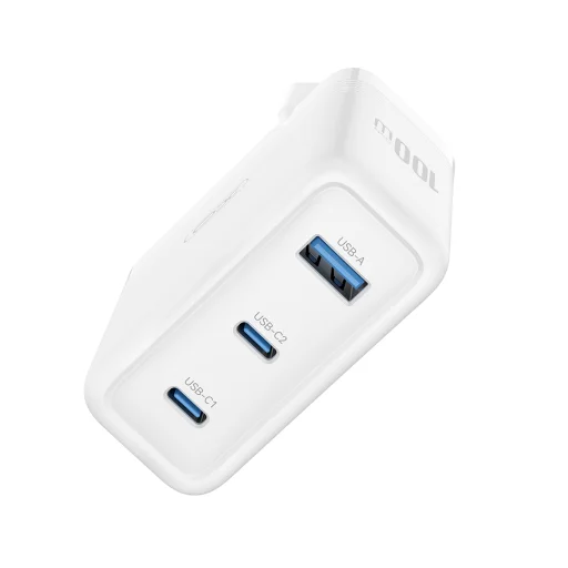 XO fali töltő CE35 PD 100W 2x USB-C 1x USB fehér - 3