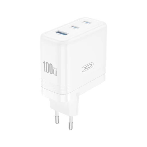 XO fali töltő CE35 PD 100W 2x USB-C 1x USB fehér - 1