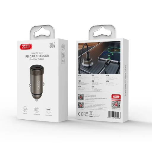 XO autós töltő CC70 PD 30W 1x USB-C fekete - 2