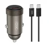 XO autós töltő CC70 PD 30W 1x USB-C fekete + kábel USB-C - USB-C