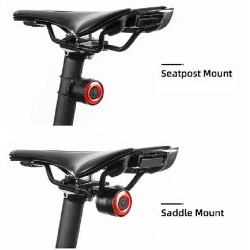 Rockbros Q3 Hátsó Kerékpárlámpa Intelligens Megállási Rendszerrel - Fekete - 3